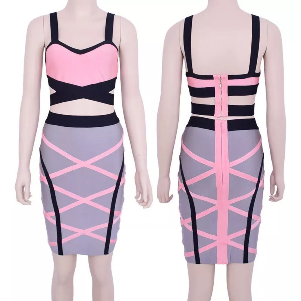 Sexy Bandage top and skirt set dress